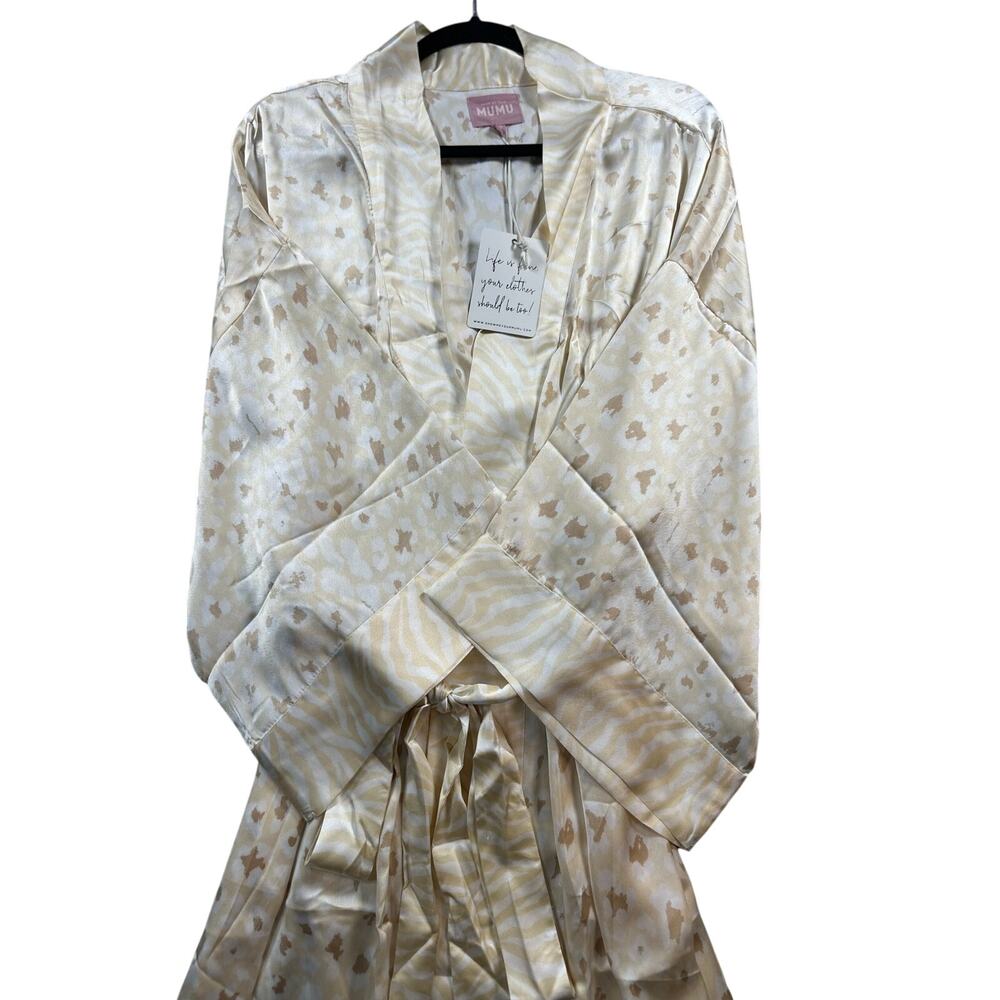 Show Me Your Mumu Harlow Robe Neutral Animal Print O/S NWT - Picture 6 of 9